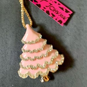 BJ beautiful pink Christmas tree with rhinestones. Length is 12”.
